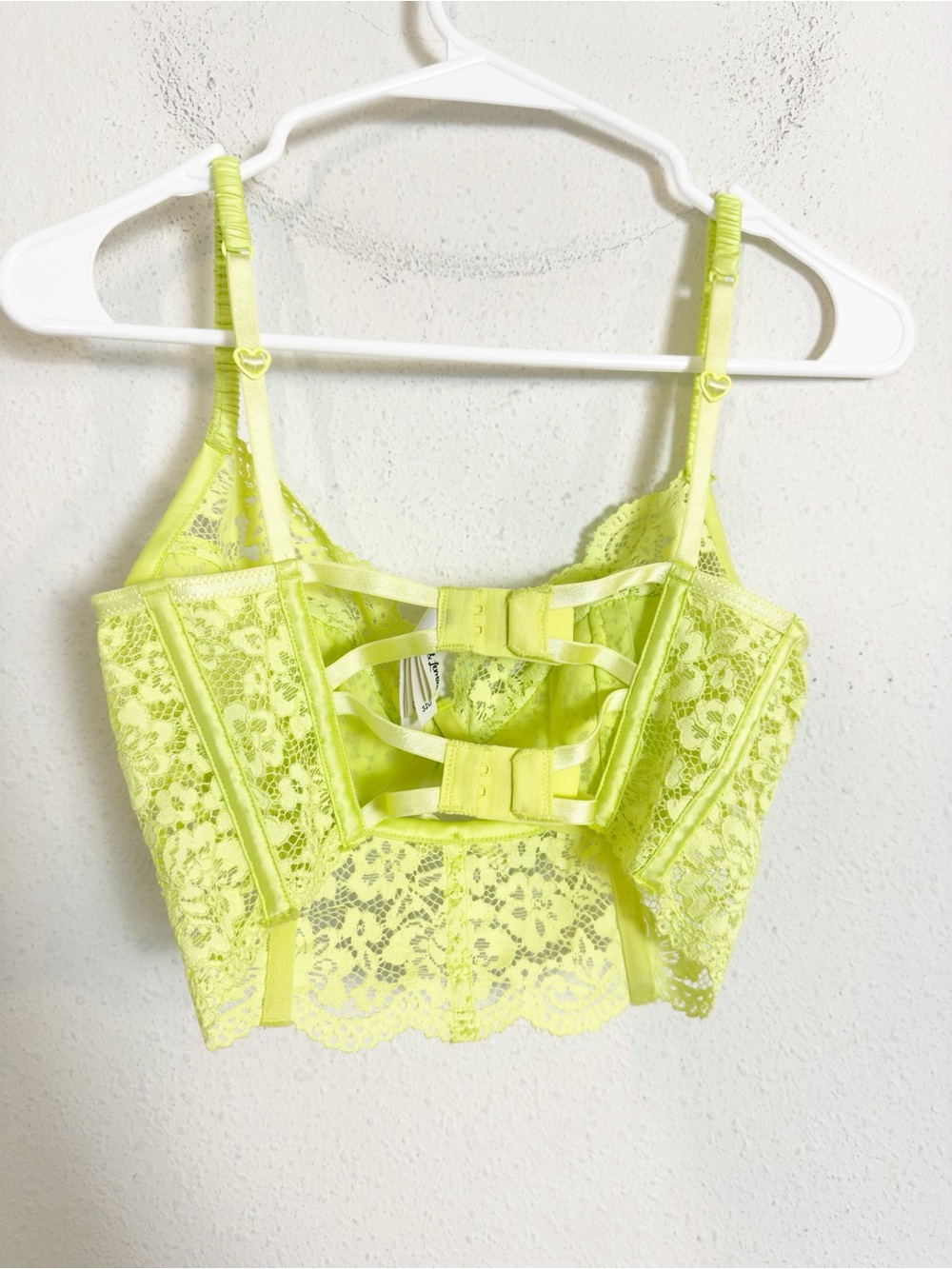 For Love And Lemons neon green creamsicle lace corset bra - Picture 3 of 5